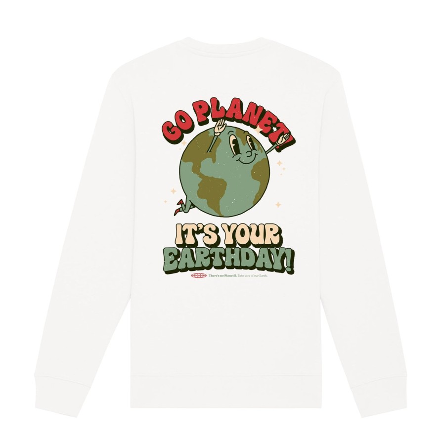 Wituka Go Planet Earth Day Sweatshirt Off White Sudaderas