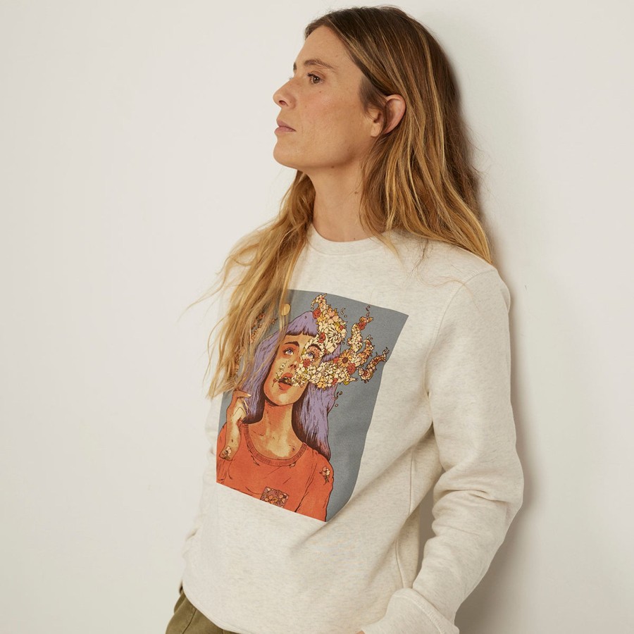 Wituka High On Life Sweatshirt Cream Heather Grey Sudaderas