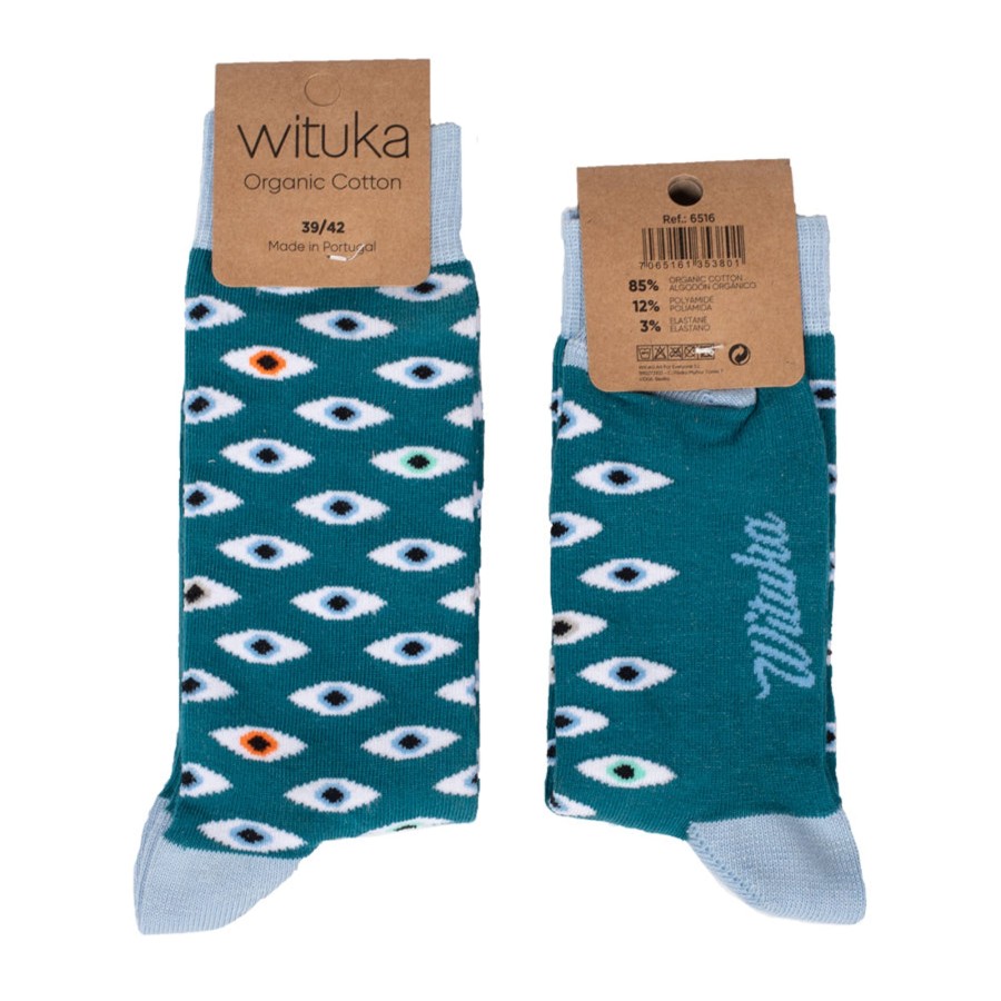 Wituka Socks Blue Thousand Eyes Multicolor Calcetines