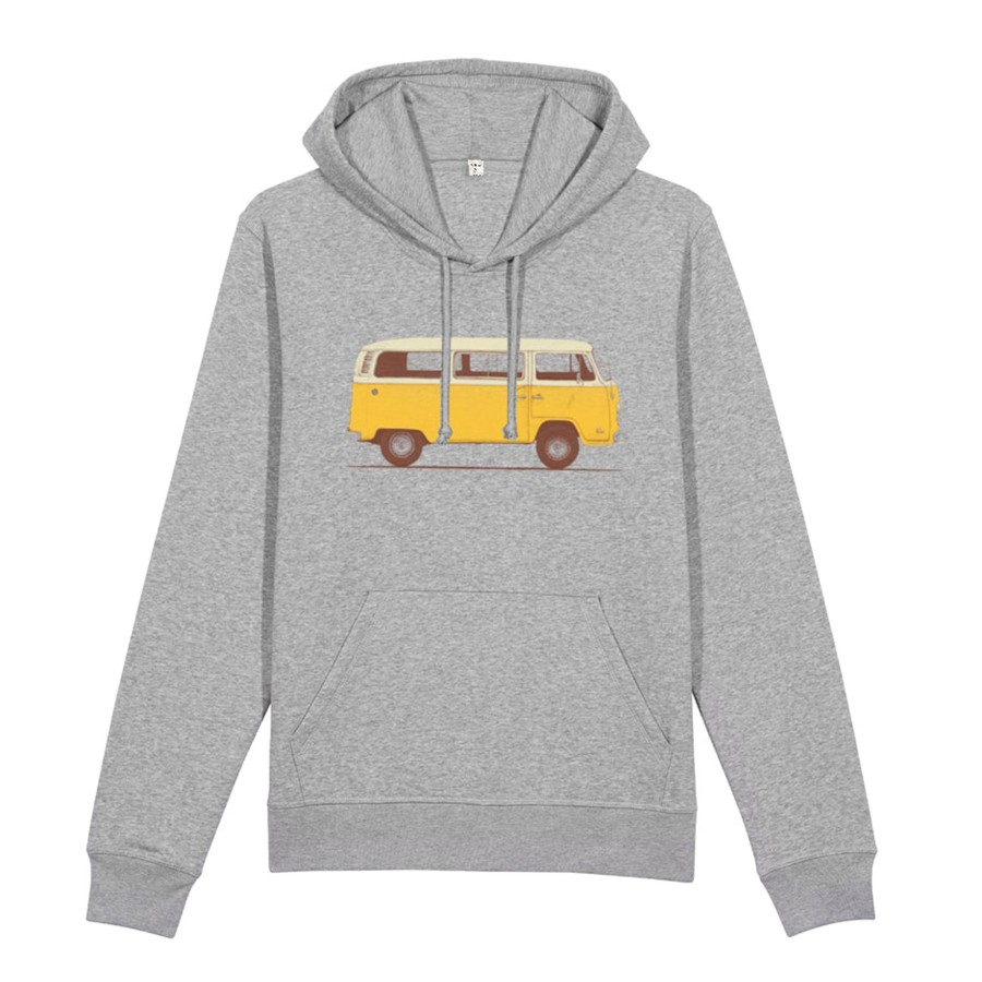 Wituka Yellow Van Hoodie Heather Grey Sudaderas