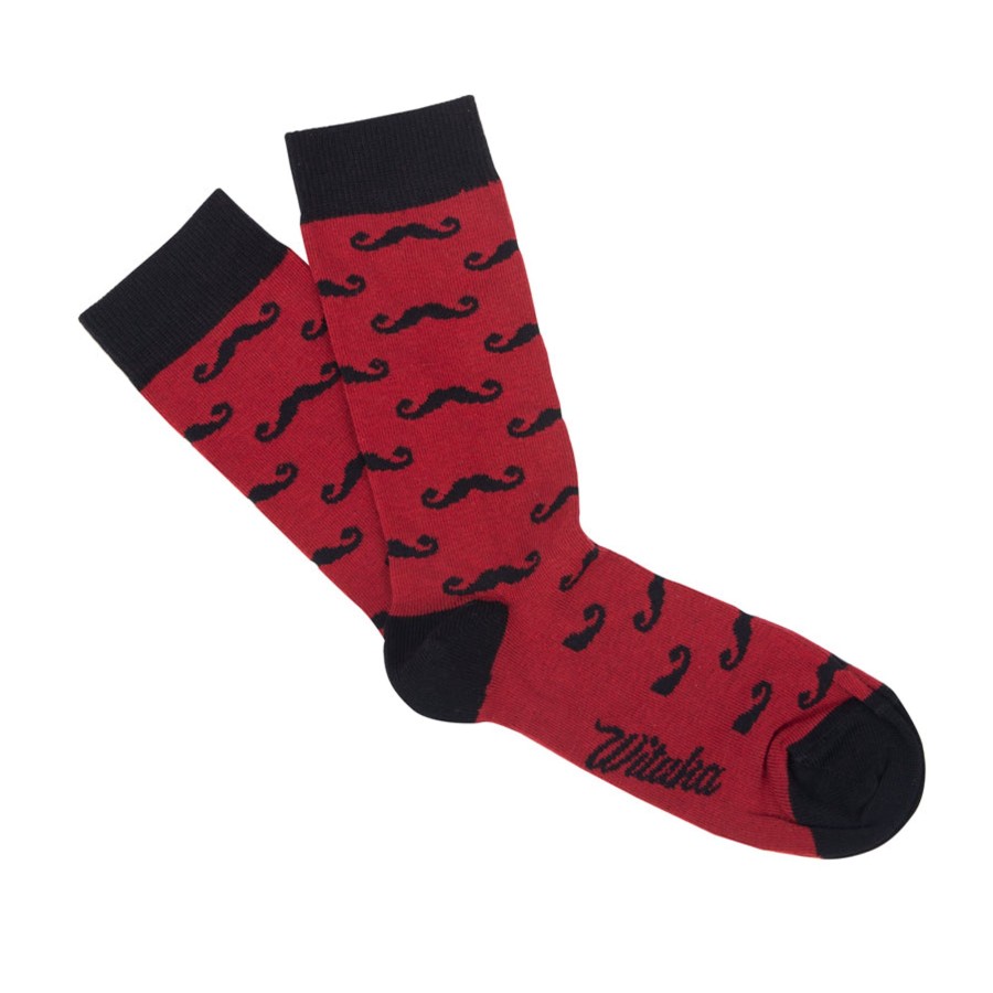 Wituka Socks Mustacho Burgundy Multicolor Calcetines