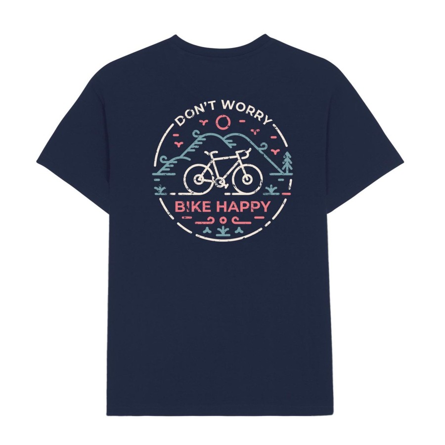 Wituka Don'T Worry Bike Happy French Navy Camisetas