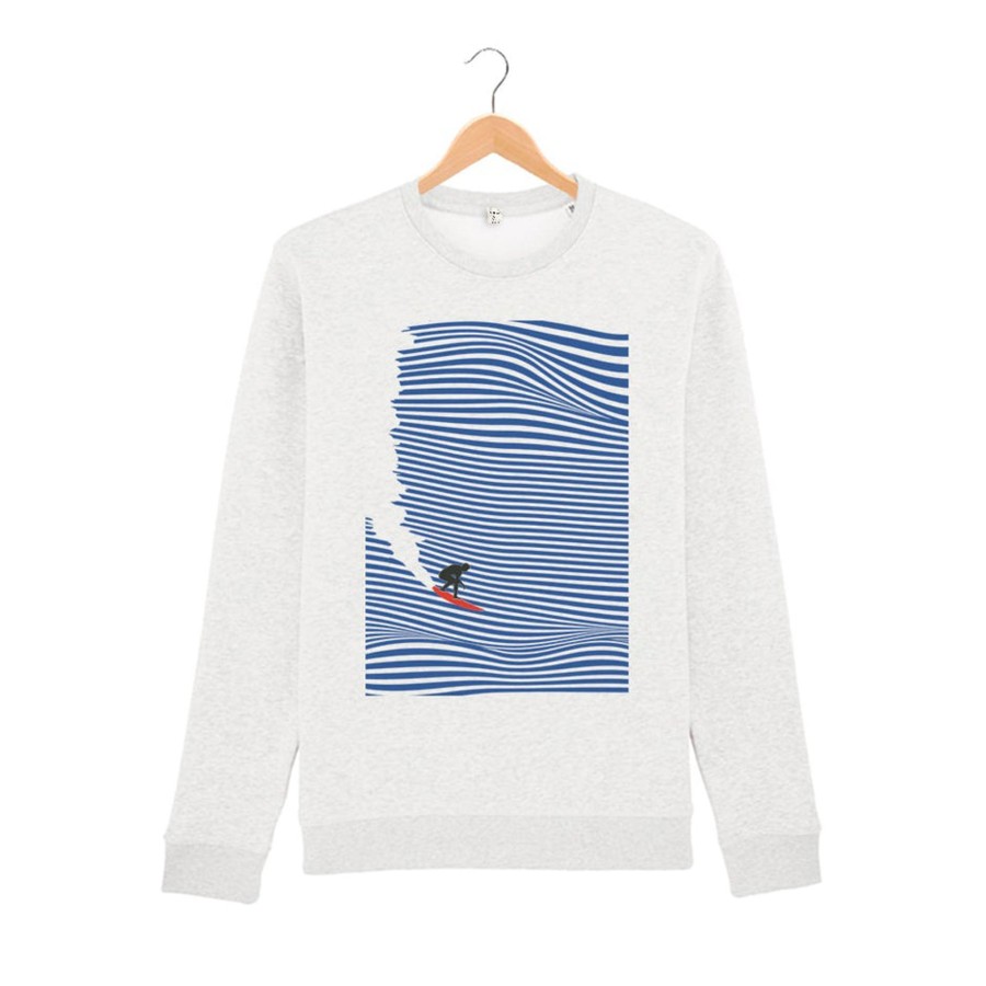 Wituka Surfing Jaws Sweatshirt Kids Cream Heather Grey Sudaderas