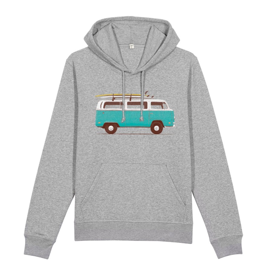 Wituka Blue Van Hoodie Heather Grey Sudaderas