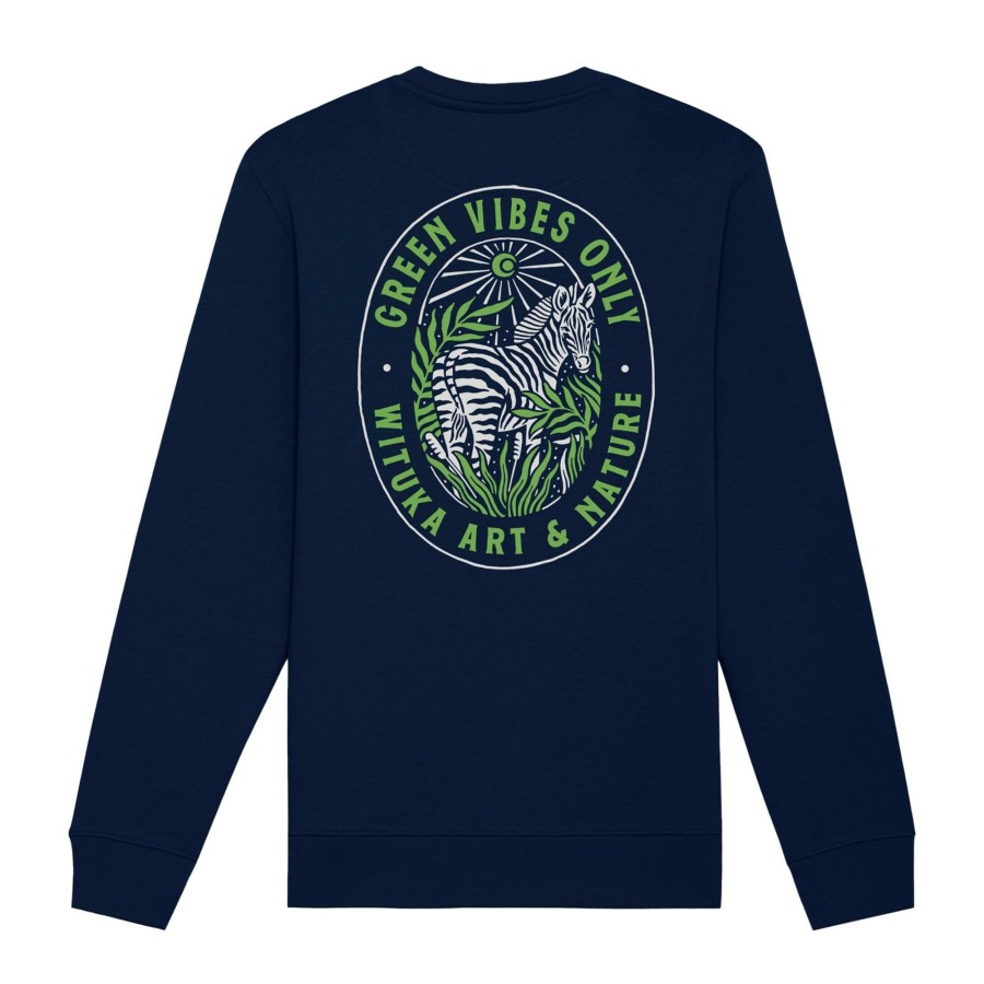 Wituka Green Vibes Only Sweatshirt French Navy Sudaderas