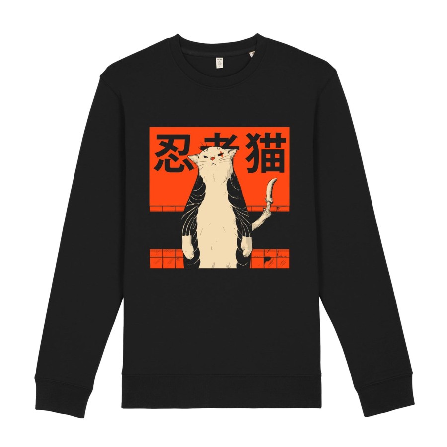 Wituka Neko Ninja Sweatshirt Black Sudaderas