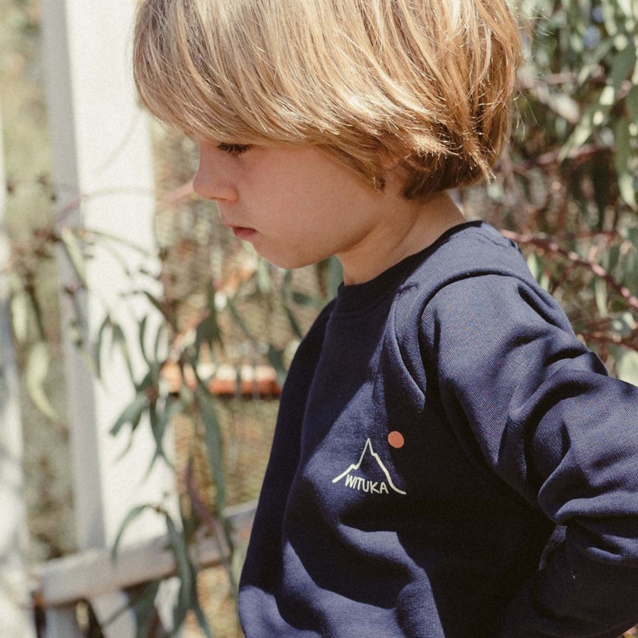 Wituka Wituka Line Landscape Sweatshirt Kids French Navy Sudaderas