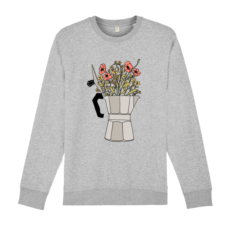 Wituka Moka Flowers Sweatshirt Heather Grey Sudaderas