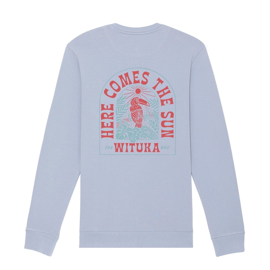 Wituka Here Comes The Sun Sweatshirt Serene Blue Sudaderas