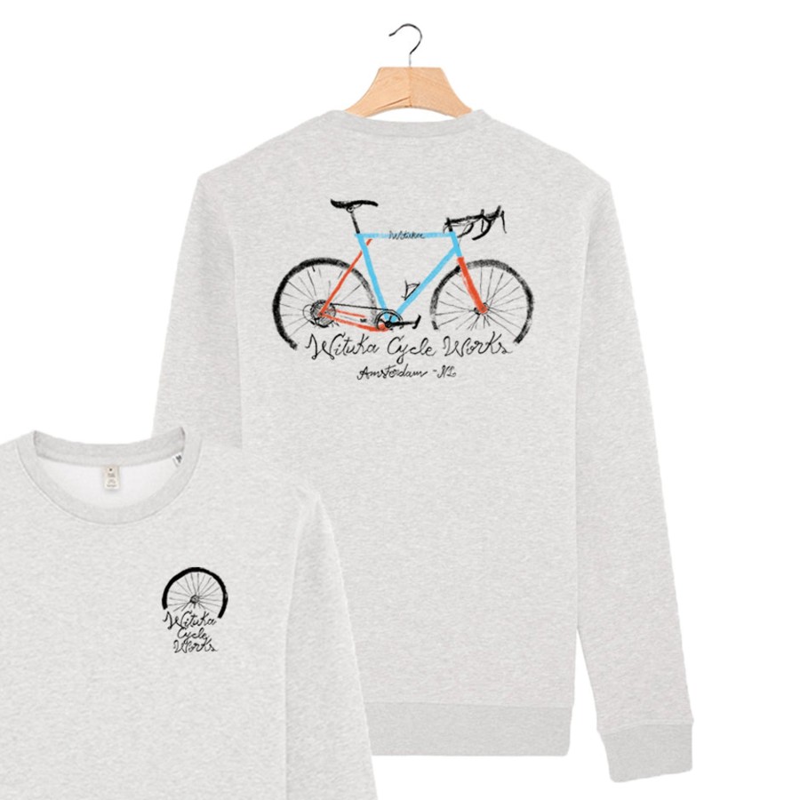 Wituka Wituka Cycle Works Sweatshirt Cream Heather Grey Sudaderas