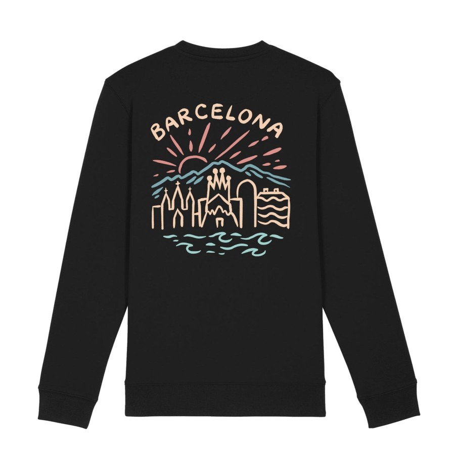 Wituka Barcelona Line Art Sweatshirt Black Sudaderas