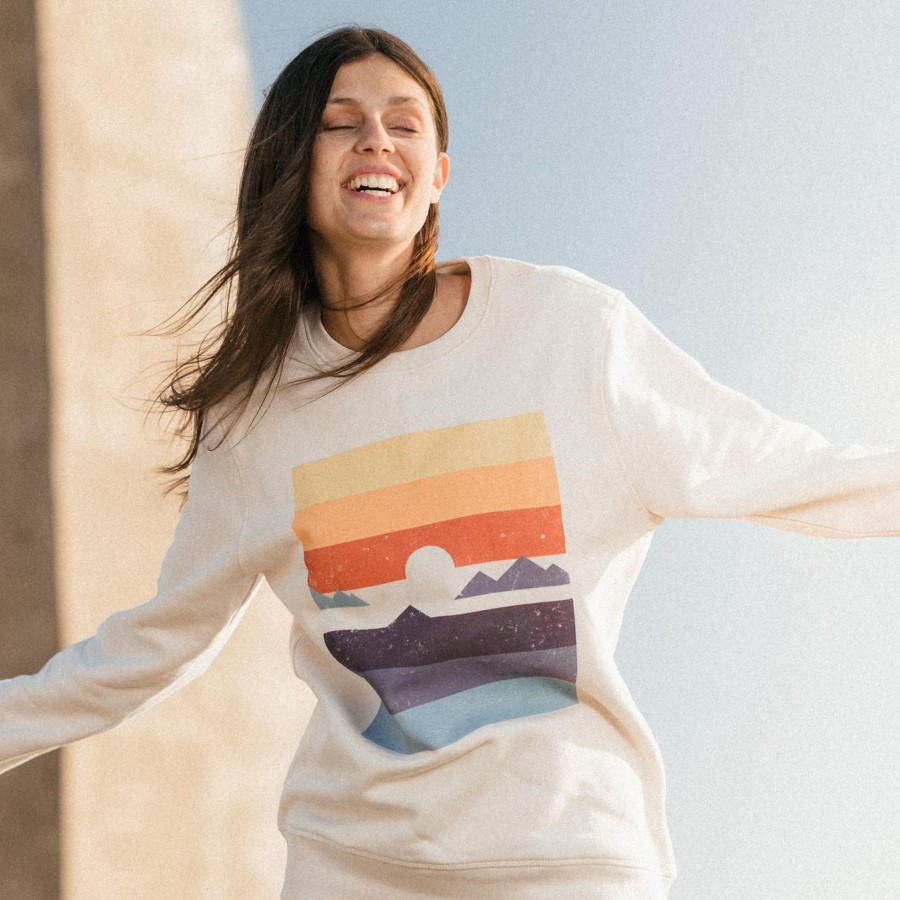 Wituka Sunset Hires Sweatshirt Vintage White Sudaderas