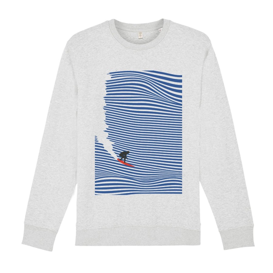 Wituka Surfing Jaws Sweatshirt Cream Heather Grey Sudaderas