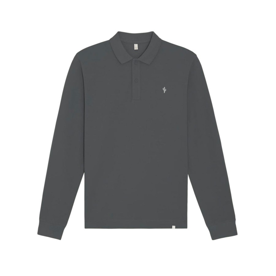 Outlet Long Sleeve Polo Cactus Anthracite Polos