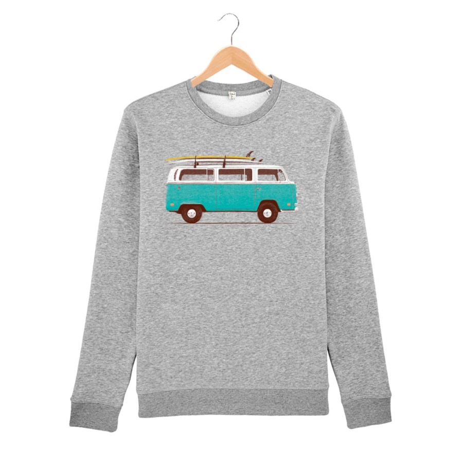 Wituka Blue Van Kids Sweatshirt Heather Grey Sudaderas